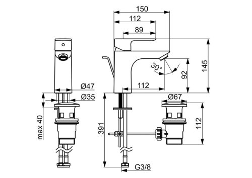 HANSA BASIC Mosdócsaptelep XL 55502203 