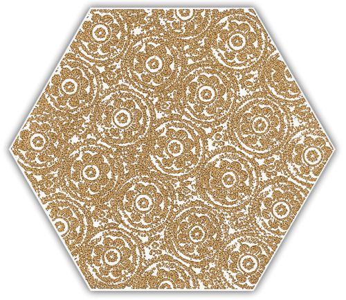 Paradyz My Way Shiny Lines Gold Hexagon Inserto F 19,8x17,1