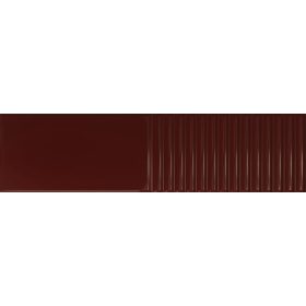 Tubadzin Groove Burgundy 2 STR 29,8x7,8x1cm fényes csempe