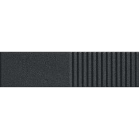 Tubadzin Groove Graphite Sugar 2 STR 29,8x7,8x1cm fényes